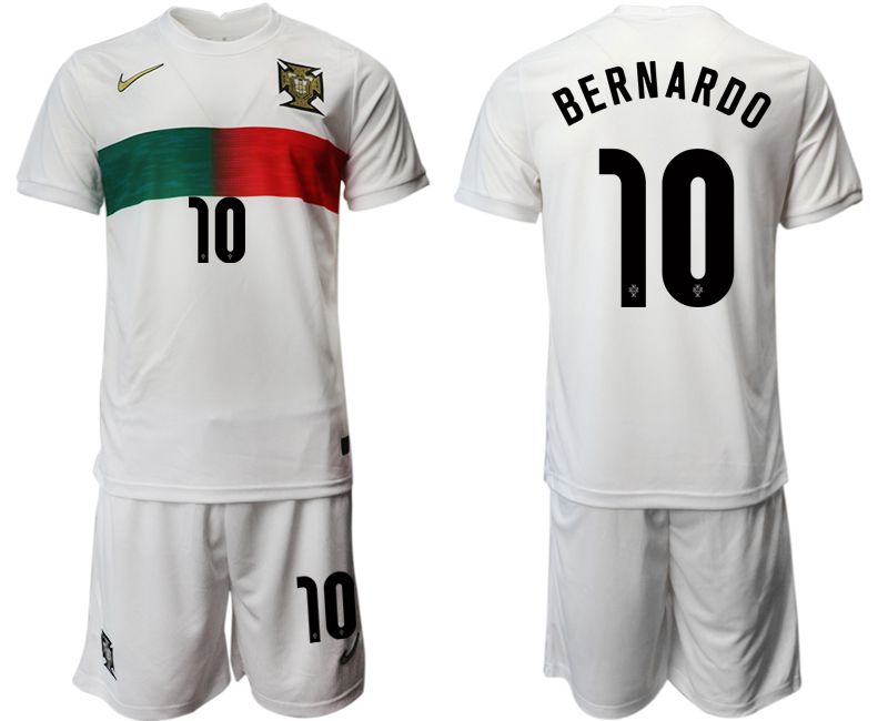 Men 2022 World Cup National Team Portugal away white #10 Soccer Jersey